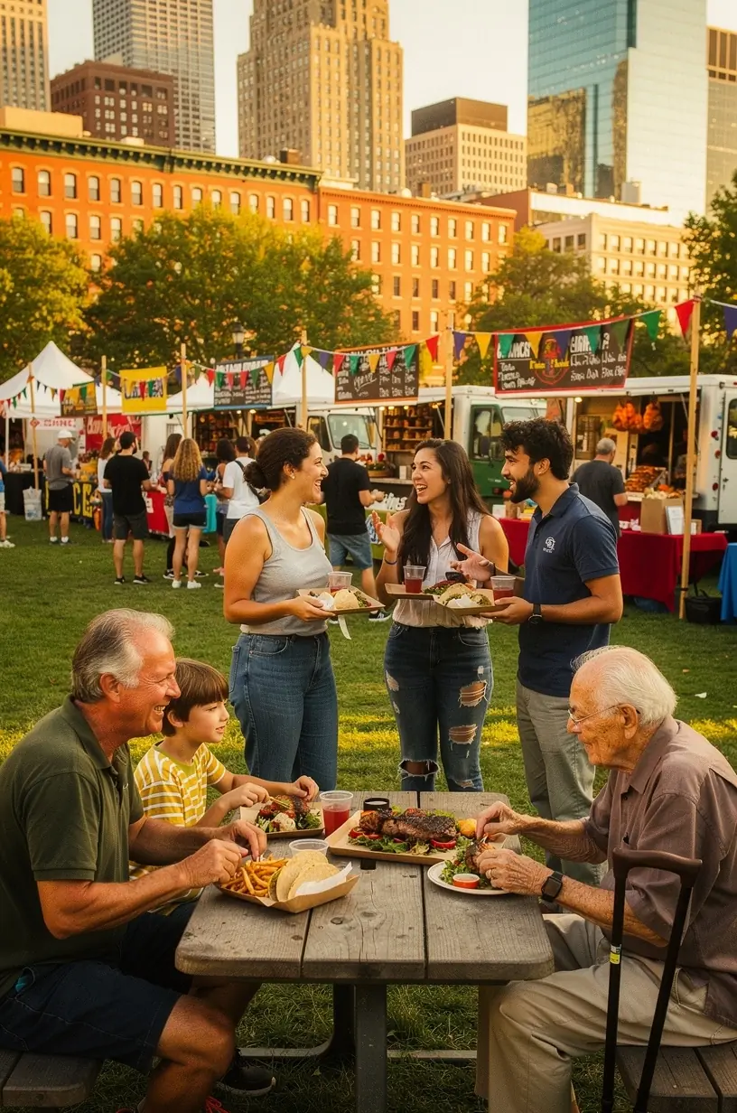Интерактивный стол с меню и дегустационными карточками, позволяющими попробовать разные блюда в нескольких ресторанах.
