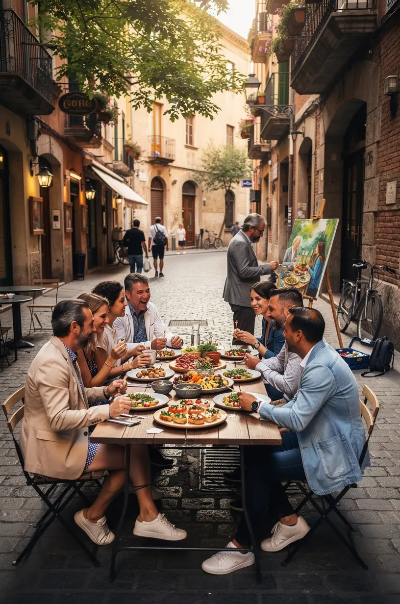 Гости ресторана обсуждают свои впечатления от блюд, объединённых в программу местных гастрономических туров.