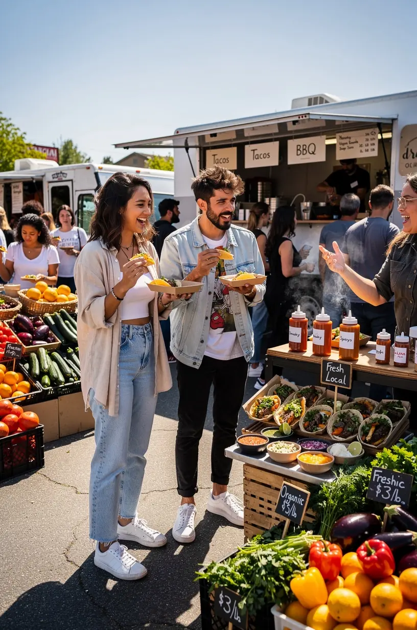 Витрина с разнообразными блюдами американской кухни, предлагаемых в рамках совместного дегустационного пропуска.